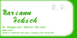 mariann heksch business card